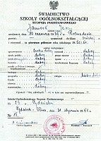 Swiadectwo z klasy szstej na procze